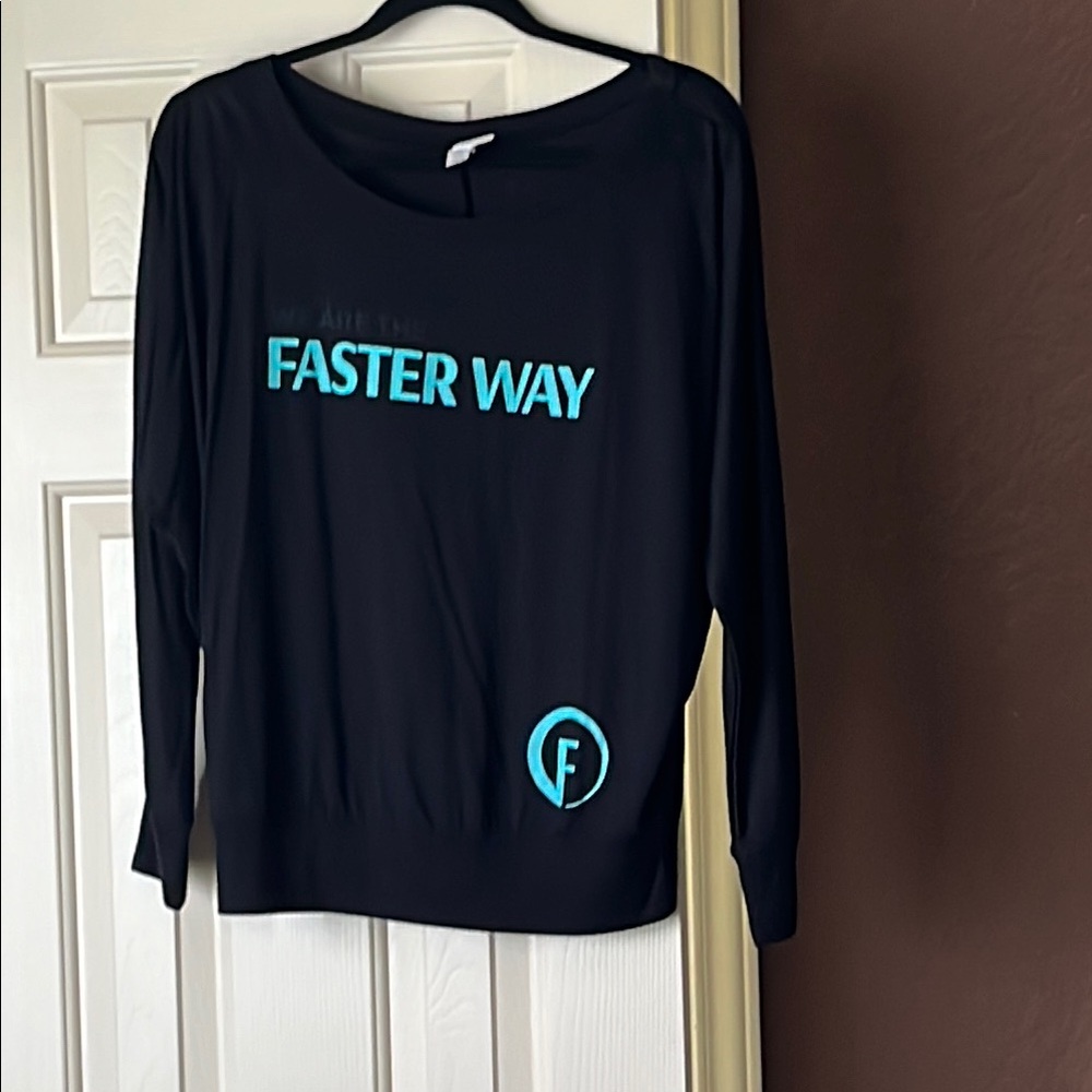 Bella Canvas Black Long Sleeve with Teal Accents
